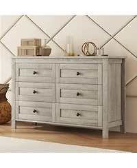 flynama 6 Drawer Transitional Dresser Organizer Cabinet for Nursery Home Furniture With Spacious Drawers Easy Assembly Dura