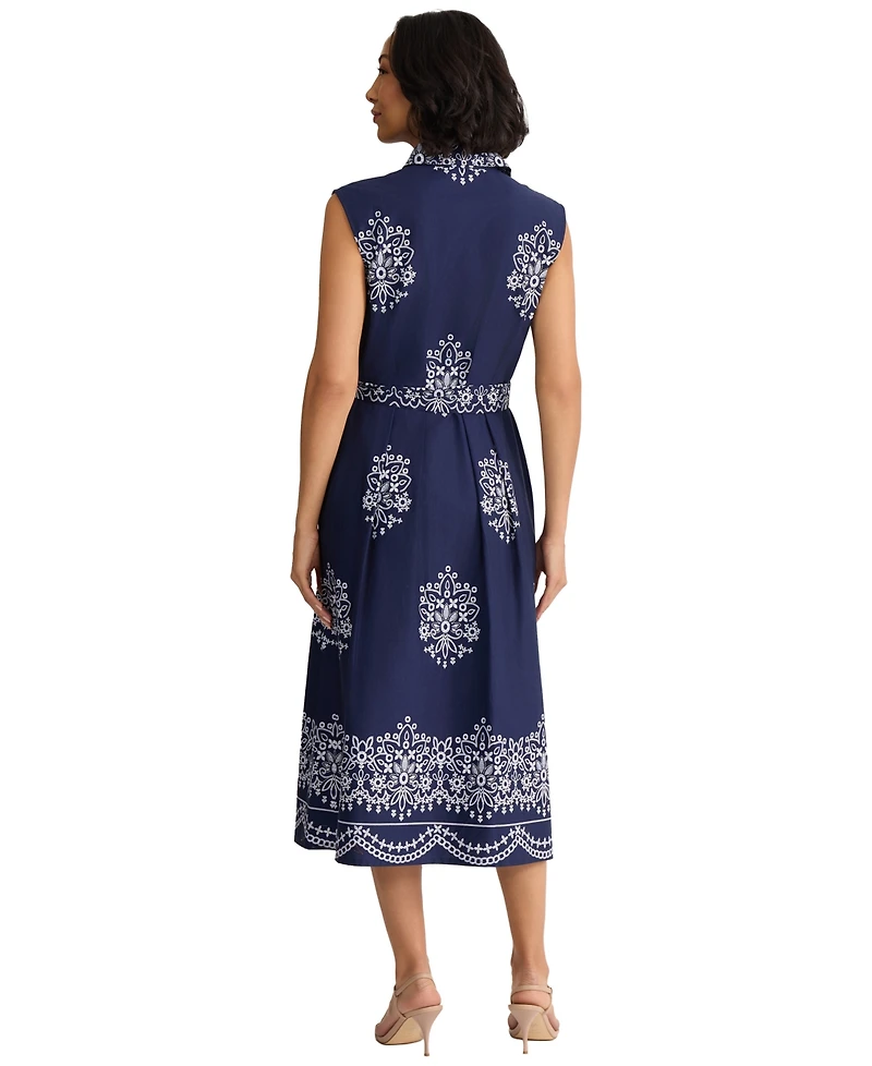 Jones New York Women's Sleeveless Collared Shirt Dress