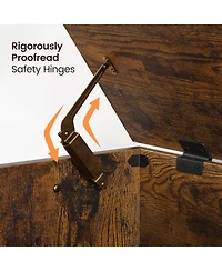 gaomon 39.4" Wooden Toy Chest and Storage Bench with Safety Hinge