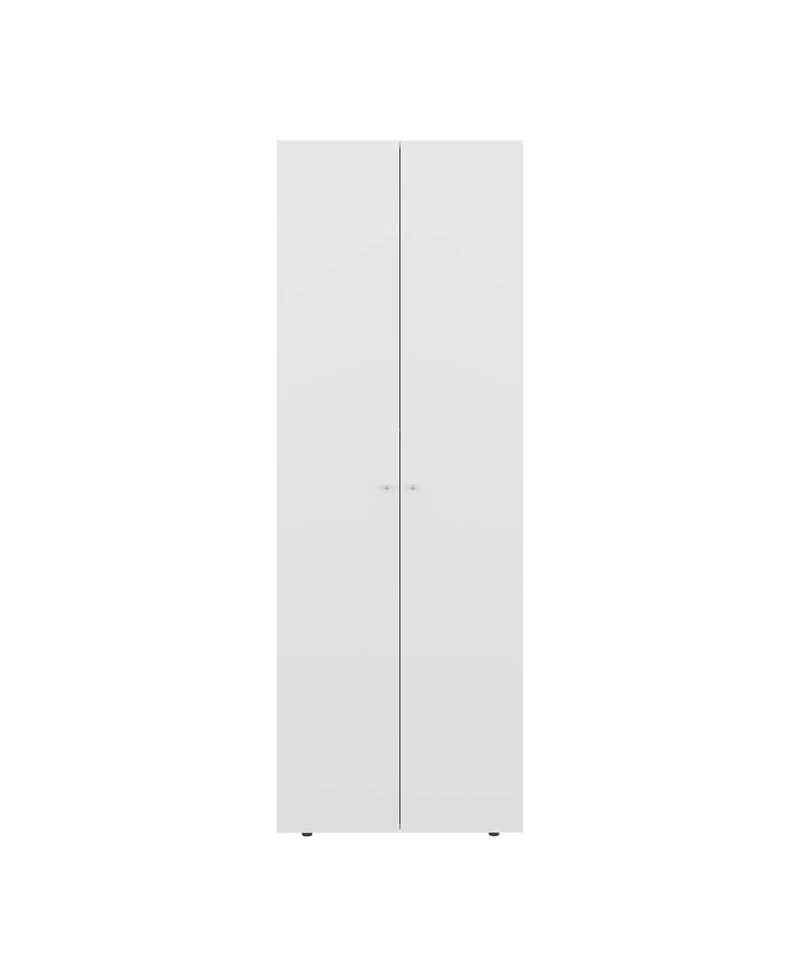 flynama Home 2 Doors Closet System Armoire Hanging Rod Storage Shelf Modern Bedroom Organization Storage 66.9inch High