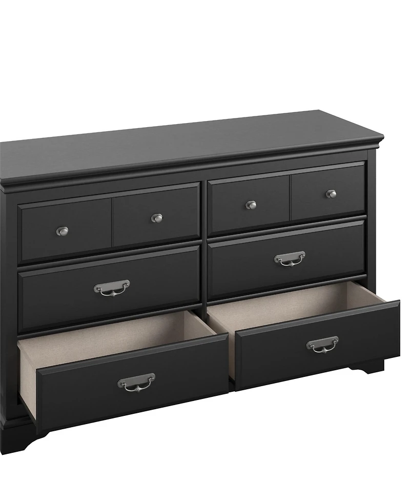 flynama Bristol 6 Drawer Elegant Dresser Mdf Particleboard for Bedroom Guest Room
