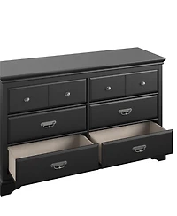 flynama Bristol 6 Drawer Elegant Dresser Mdf Particleboard for Bedroom Guest Room