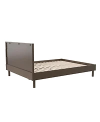 Flynama Upholstered Wood Headboard Modern Minimalist 40.5 inch Tall with Wooden Trim