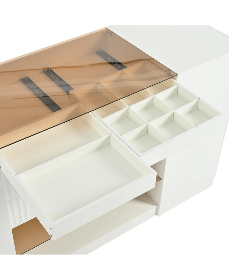 flynama 6 Drawer Contemporary Dresser Rolling Cabinet for Bedroom Home Furniture With Spacious Drawers Easy Assembly Durab