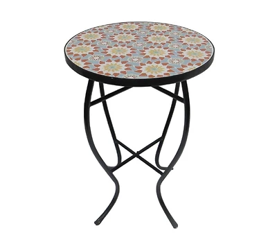 Jiallo Mosaic Art Collection Floral Accent Table