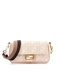 Pre-Owned Fendi Medium Baguette Nm Bag Zucca Embroidered Canvas