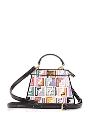 Pre-Owned Fendi Petite Peekaboo ISeeU Bag Embroidered Zucca Canvas