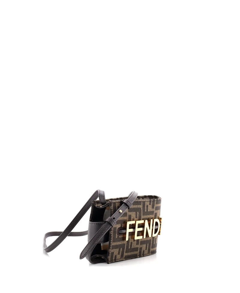 Pre-Owned Fendi Logo Phone Holder Bag Zucca Canvas