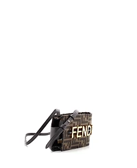Pre-Owned Fendi Logo Phone Holder Bag Zucca Canvas