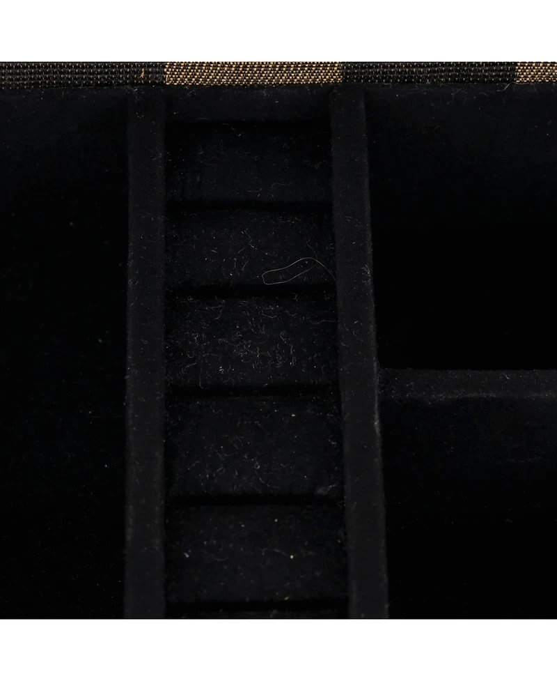 Pre-Owned Fendi Jewelry Trunk Case Pequin Canvas with Leather