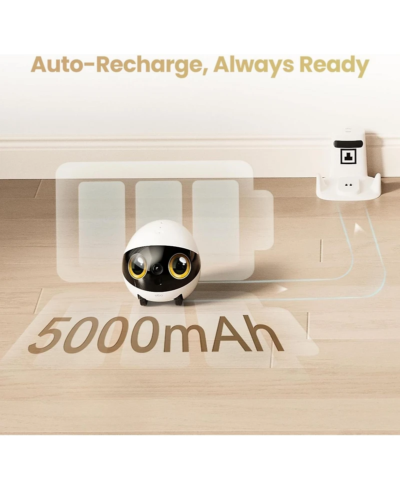 Enabot Ebo Air 2S Smart Companion Robot with 2.5K Camera, Two-Way Audio & Night Vision