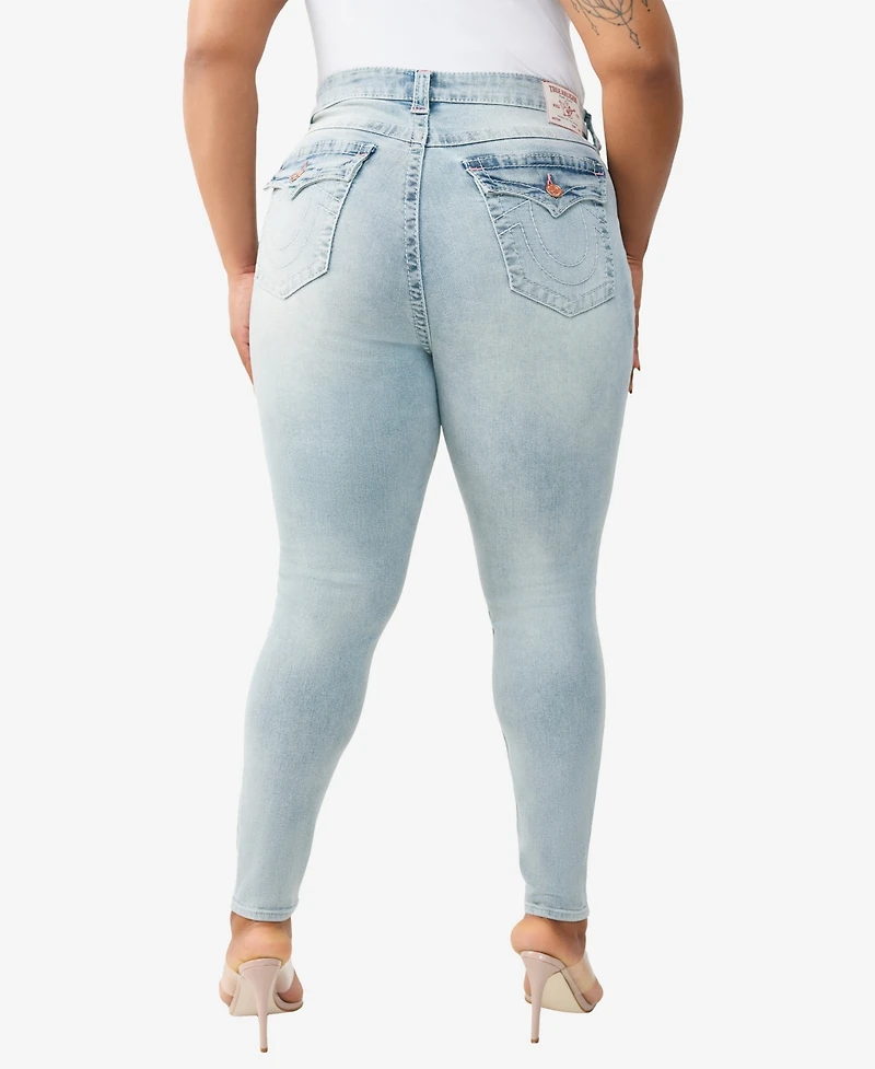 True Religion Plus Mid-Rise Skinny Big T-Flap Jeans
