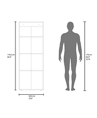 flynama Tolleson 3-Door Tall Wardrobe Armoire 4 Shelves Hanging Rod Freestanding Storage