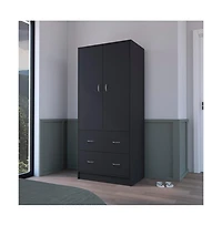 flynama Edie Armoire for Bedroom with Hanging Rod Lower Drawer Upper Shelf
