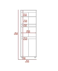 flynama Armoire Organizer 70.8 Inch High with Two Shelves Hanging Rod and Double Door Cabinet