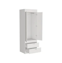 flynama Taranto Armoire Finish with Double Door Cabinet Two Drawers and Hanging Rod