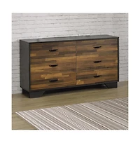 flynama Contemporary 6 Drawer Dresser with English Dovetail Construction