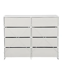 flynama Modern 4 Drawer Dresser Mdf Cabinet with Wheels for Bedroom Living Room Entryway