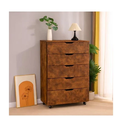flynama Modern 4 Drawer Dresser Particleboard Cabinet Waterproof for Bedroom Entryway Bathroom