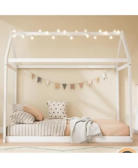 flynama Wooden House Bed Pine Wood Mdf Low Height Safe For Kids