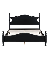 flynama Retro Wood Platform Bed Pine Mdf Plywood 10 Slats No Box Spring