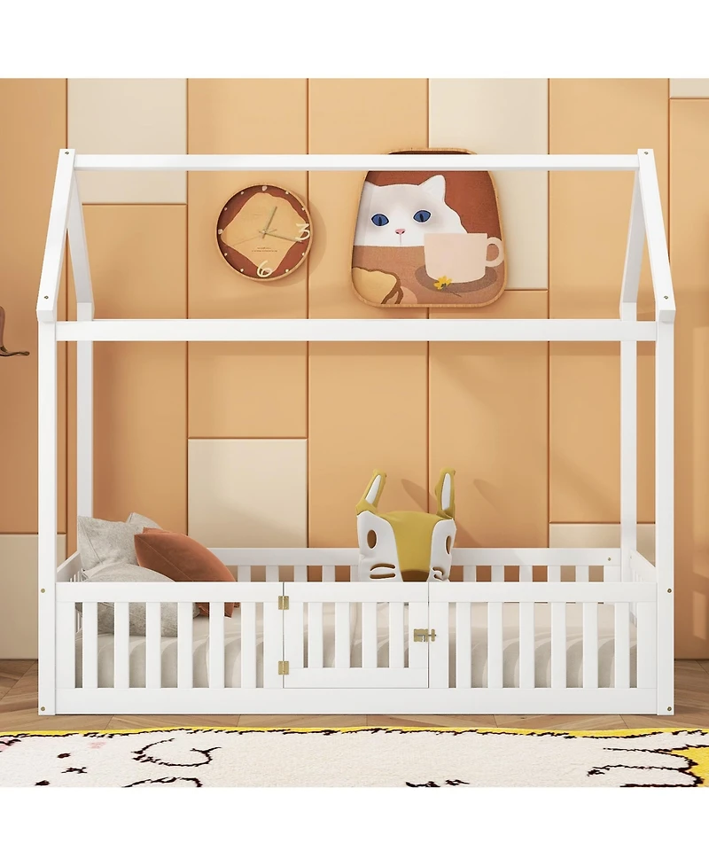 flynama Wood House Bed Fence Door