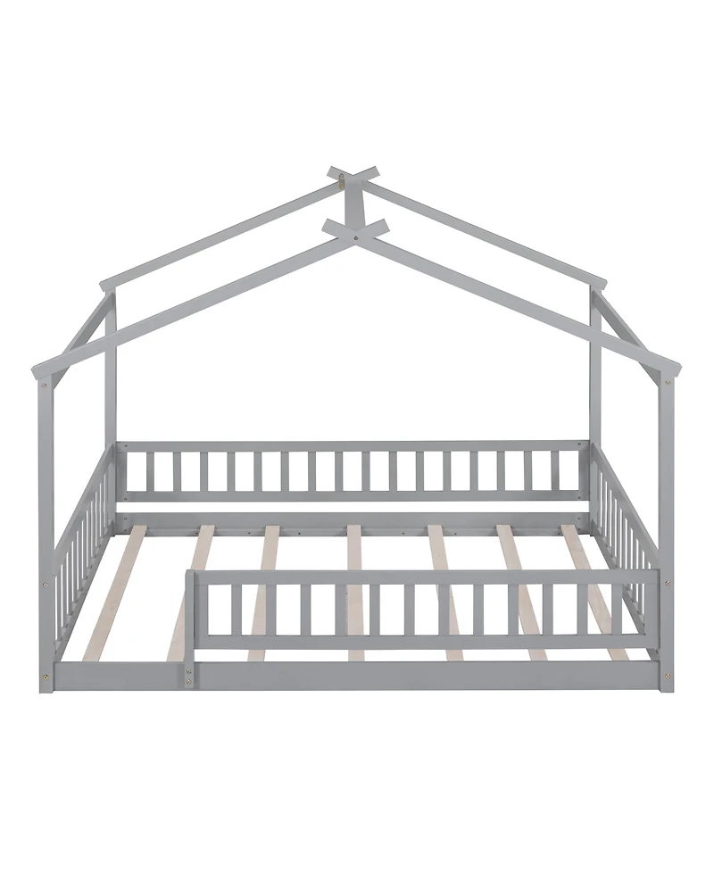 flynama Wood House Bed Fence