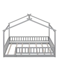 flynama Wood House Bed Fence