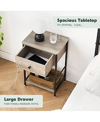 gaomon Nightstand with Drawer and Shelf Wood End Table Side Table Beside Table Nightstands for Bedroom Living Room College Dorm