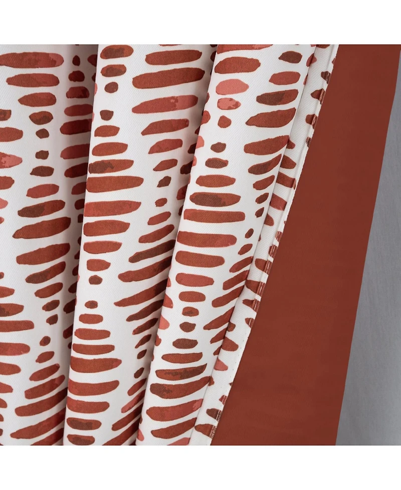 Olivia Gray 100% Polyester 190 Gsm Justice Reversible Blackout Grommet Curtain Panel 54" x 84" Spice