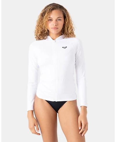 Roxy Juniors' New Essentials Chest-Logo Hooded Rashguard