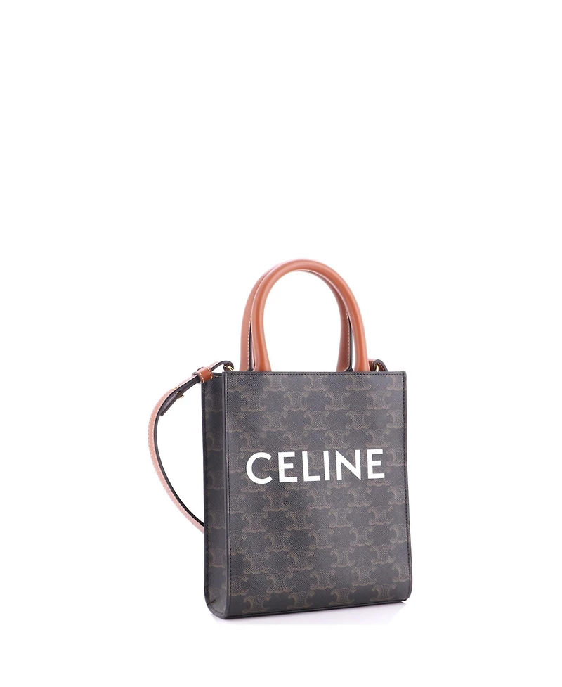 Pre-Owned Celine Mini Vertical Cabas Tote Triomphe Coated Canvas