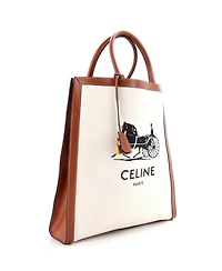 Pre-Owned Celine Large Sulky Vertical Cabas Tote Canvas with Leather