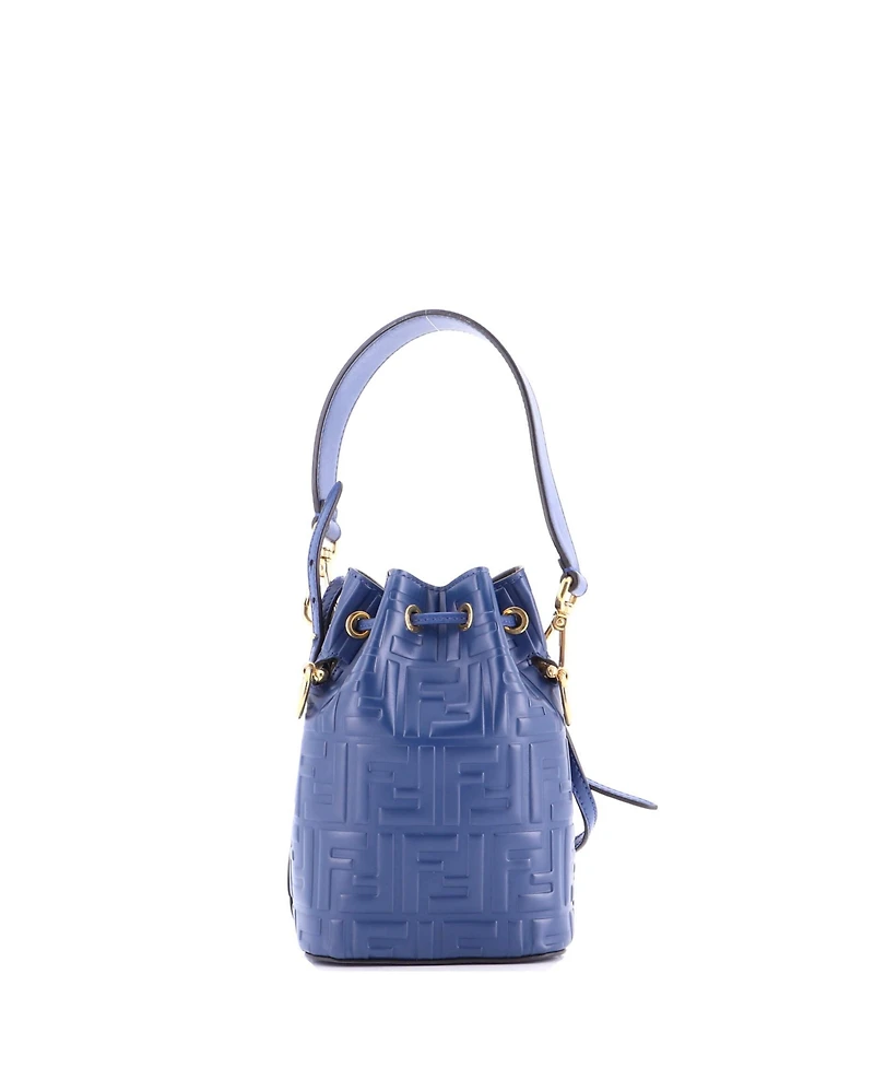 Pre-Owned Fendi Mini Mon Tresor Bucket Bag Zucca Embossed Leather