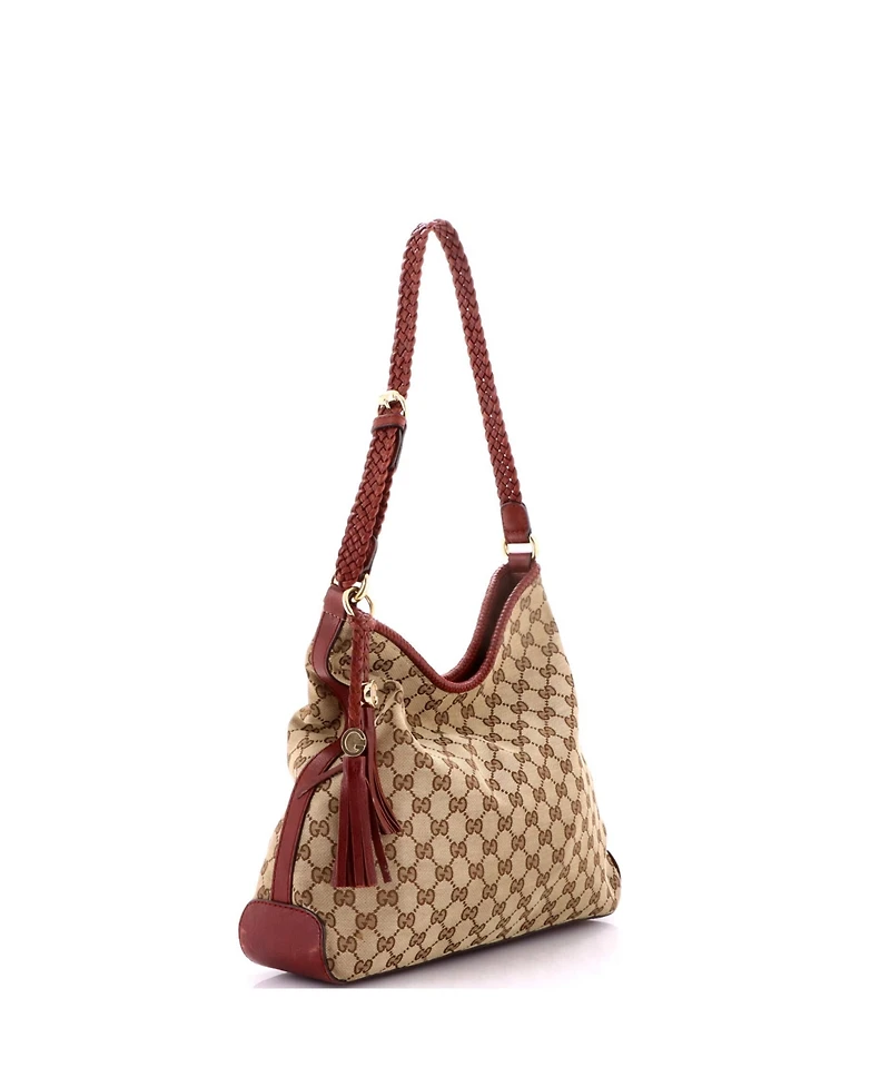 Pre-Owned Gucci Medium Marrakech Hobo Gg Canvas