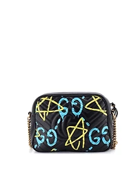 Pre-Owned Gucci Medium Gg Marmont Shoulder Bag GucciGhost Matelasse Leather