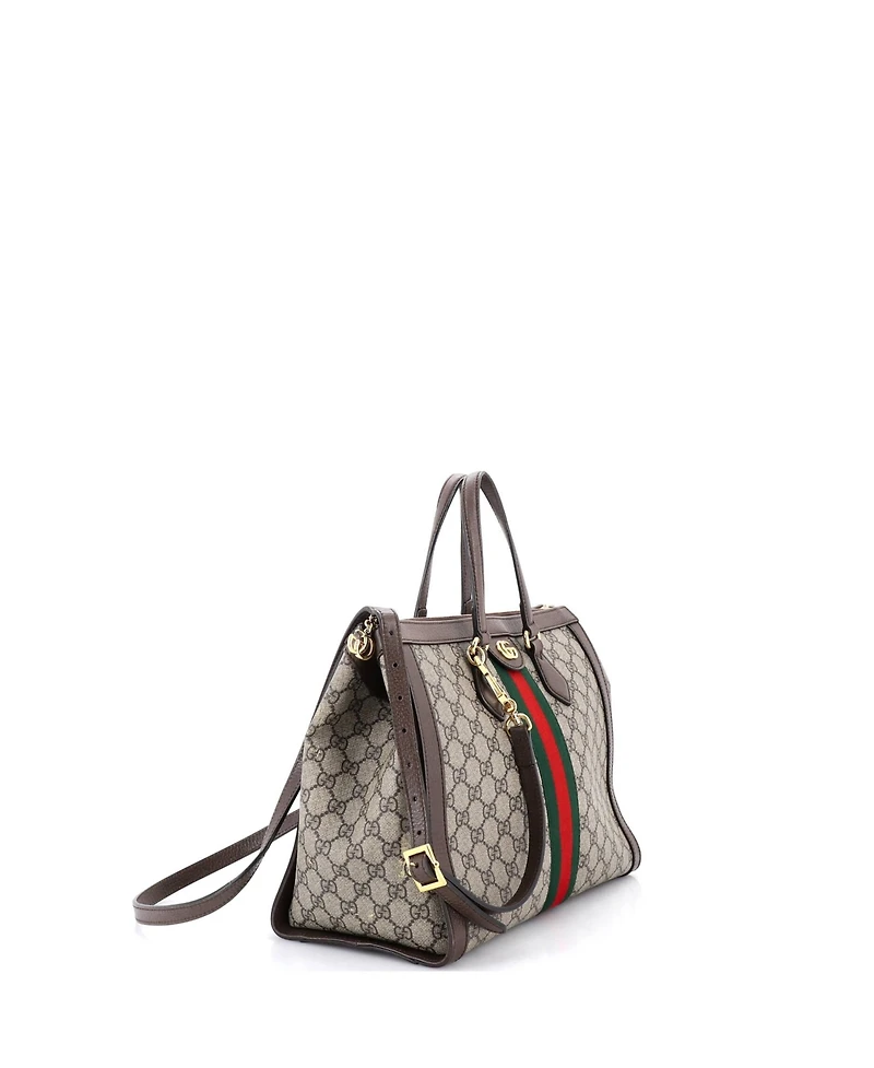 Pre-Owned Gucci Medium Ophidia Top Handle Tote Gg Coated Canvas