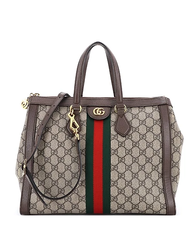 Pre-Owned Gucci Medium Ophidia Top Handle Tote Gg Coated Canvas