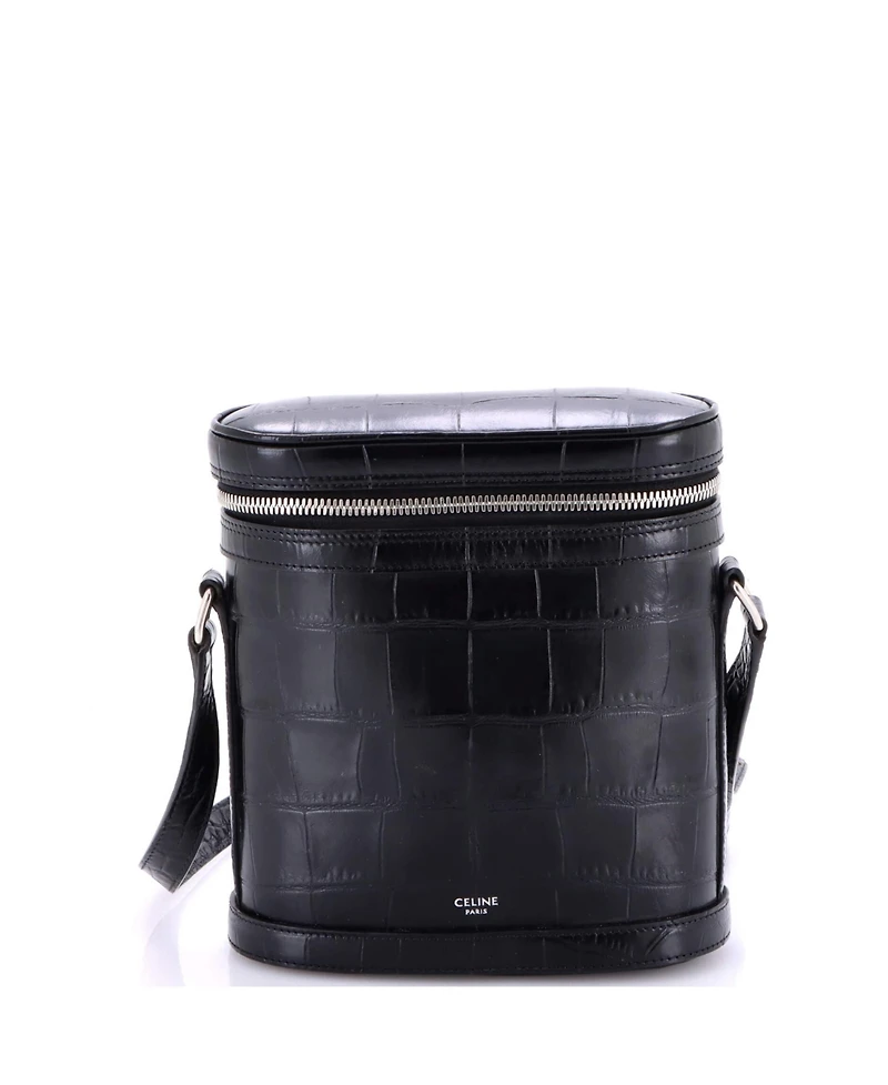 Pre-Owned Celine Vertical Zip Messenger Embossed Leather