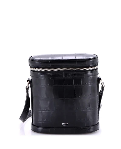 Pre-Owned Celine Vertical Zip Messenger Embossed Leather