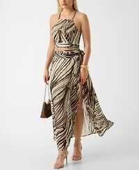 Guess Womens Gaelle Printed Sleeveless Crop Top New Romana Printed Maxi Skirt