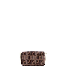 Pre-Owned Fendi F is Fendi Envelope Clutch on Chain Zucca Embossed Leather