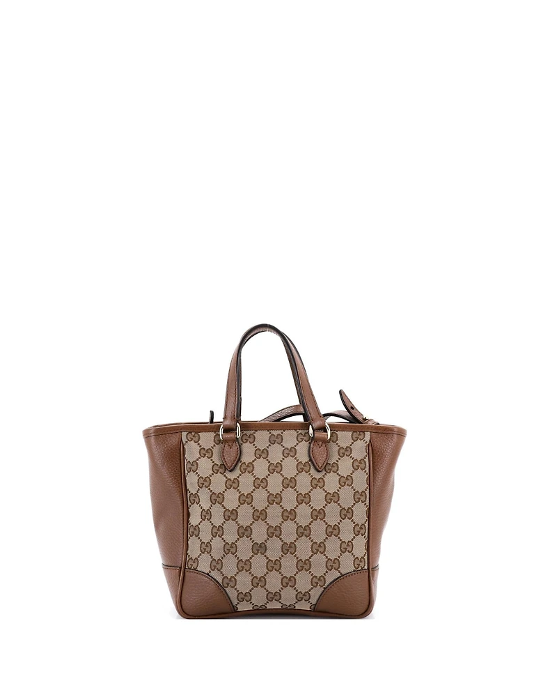 Pre-Owned Gucci Small Bree Convertible Tote Gg Canvas with Leather