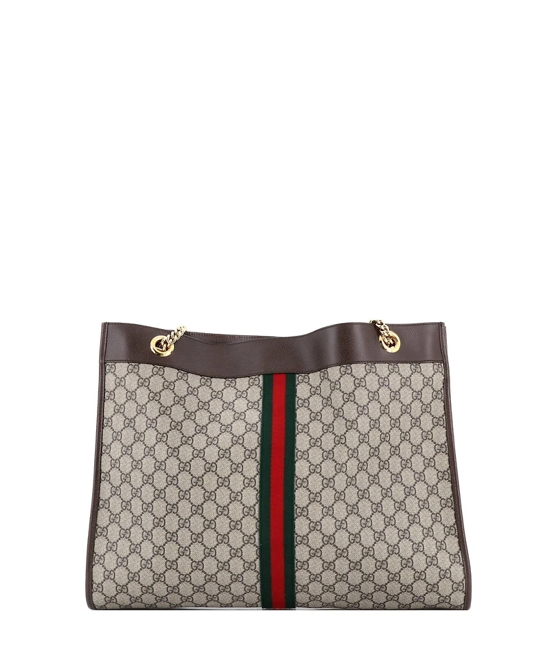 Pre-Owned Gucci Large Rajah Chain Tote Gg Coated Canvas