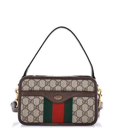 Pre-Owned Gucci Small Ophidia Top Handle Camera Bag Gg Coated Canvas