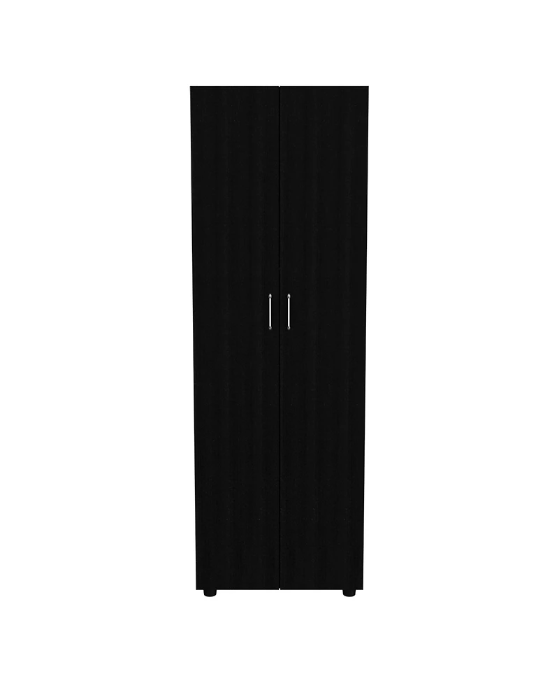 flynama Glasgow Armoire Wengue Wood with One Cabinet Two Storage Shelves