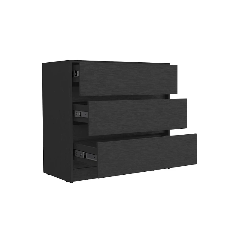 flynama Three Drawer Dresser Modern Wengue Finish Compact Storage Organizer 4.1 inch H 12 inch W for Home Bedroom