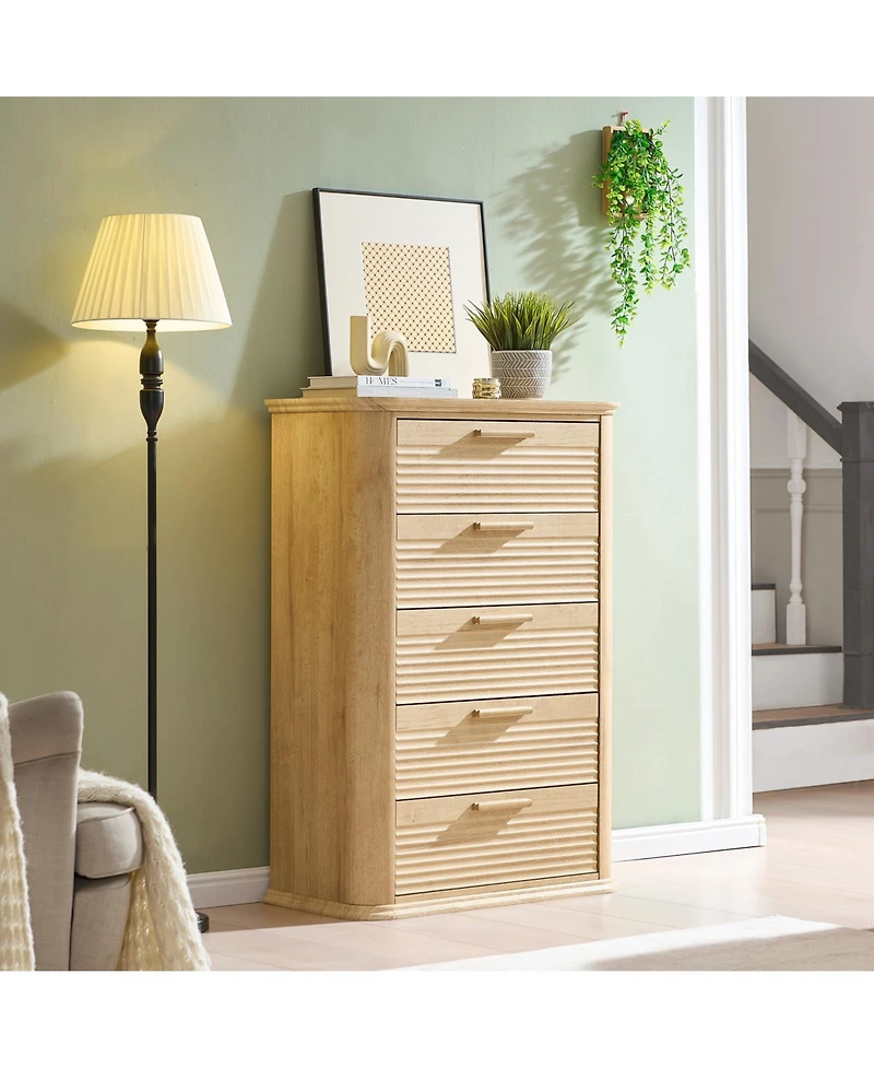 flynama Modern Drawer Dresser Finish Sturdy Construction for Bedroom Living Room Storage