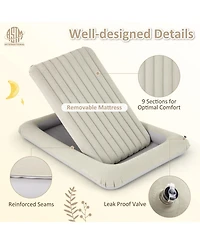 Sugift Inflatable Toddler Travel Bed with Built In Electric Pump