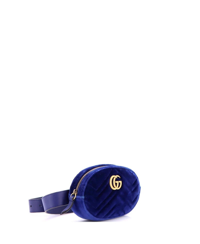Pre-Owned Gucci Gg Marmont Belt Bag Matelasse Velvet